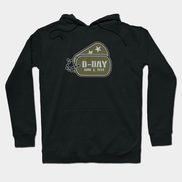 D-DAY, June 6, 1944 Dog Tag Hoodie by Distant War